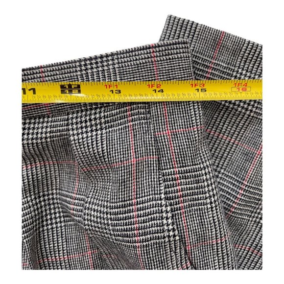 Giorgio Sant Angelo Vintage High Waist Glen Check Orange Pleated Wool Pants 12 - Picture 6 of 10